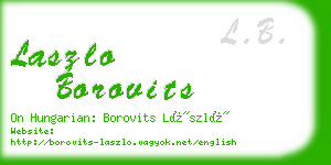 laszlo borovits business card